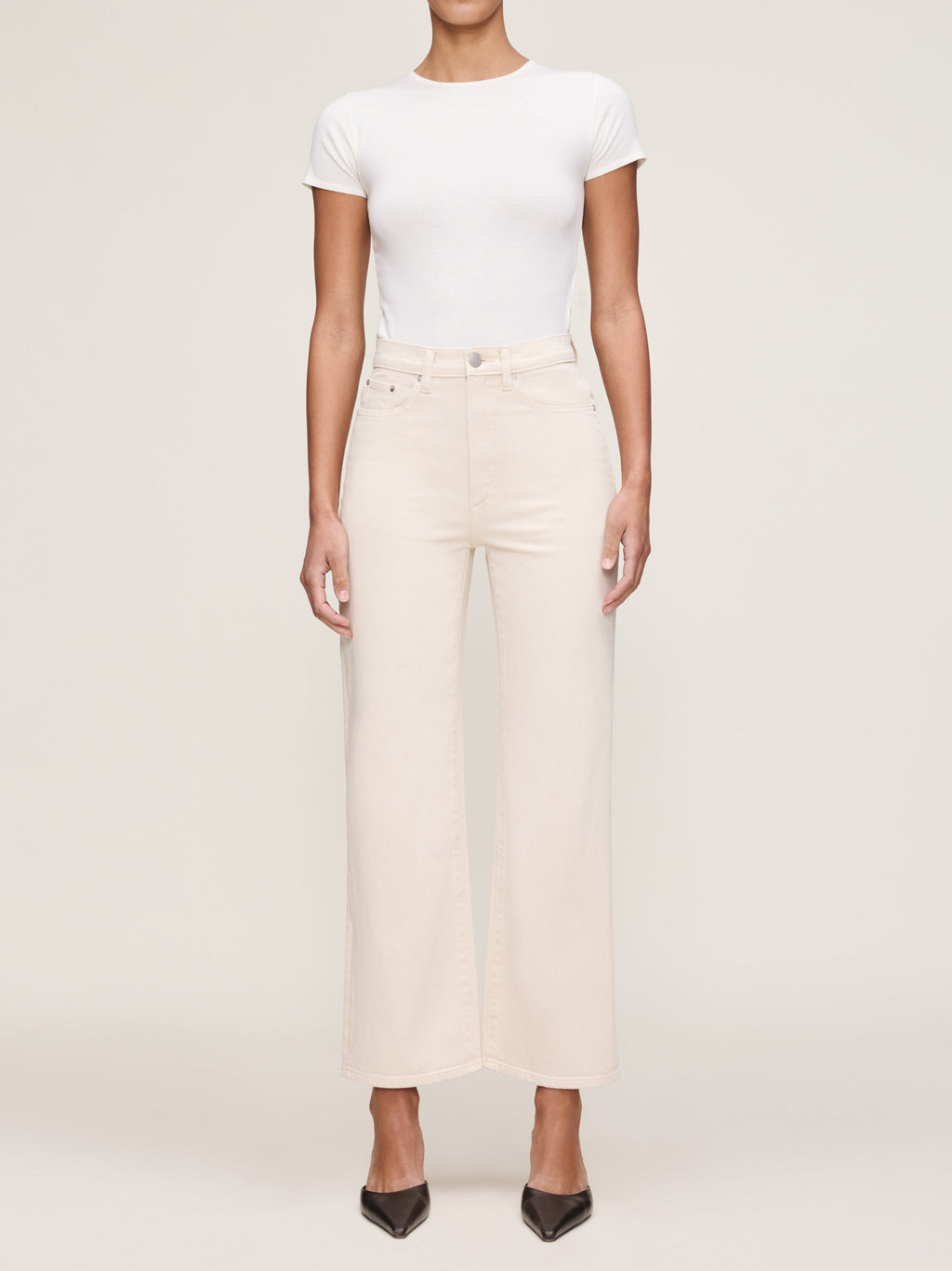 Karmine Refined Wide Leg High Rise Jeans - Fig Coated