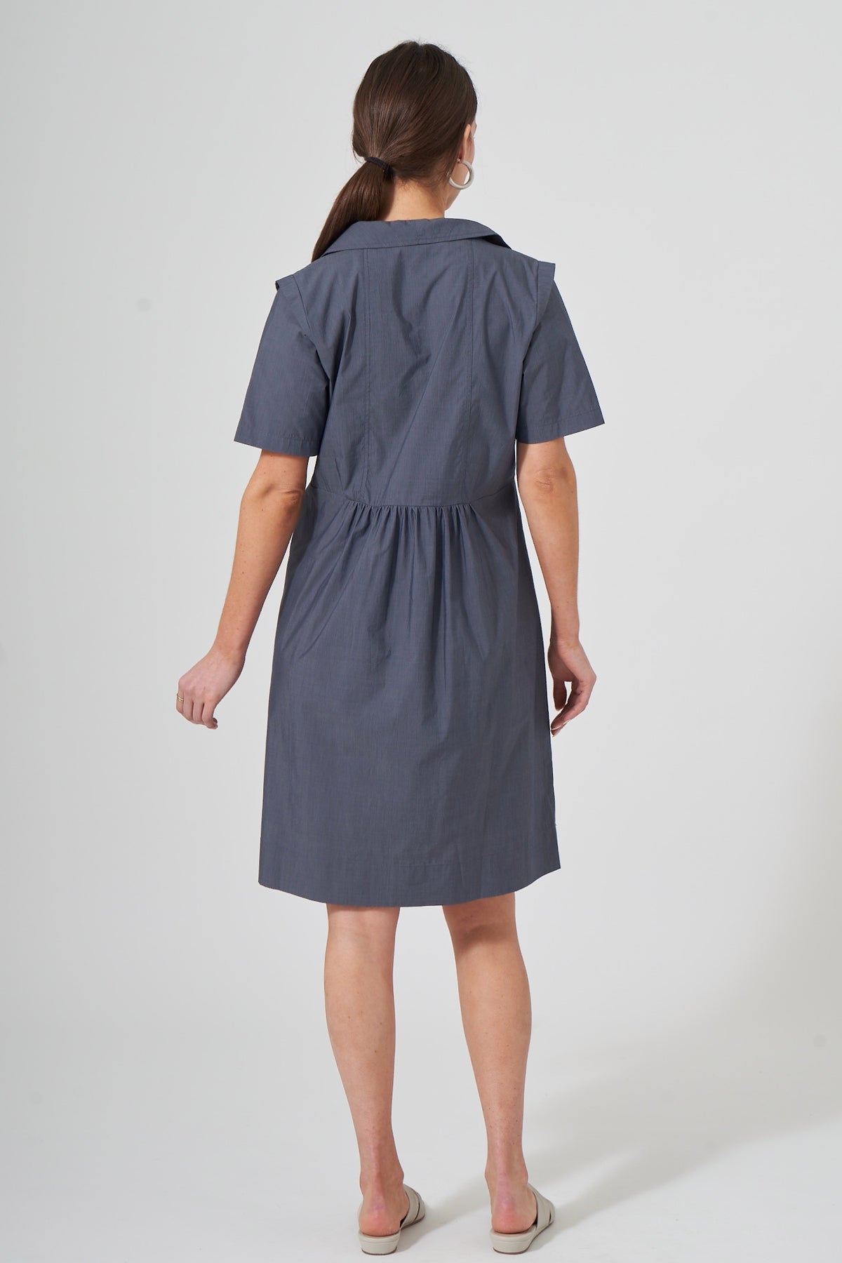 38" Short Sleeve Collared Pullover Dress