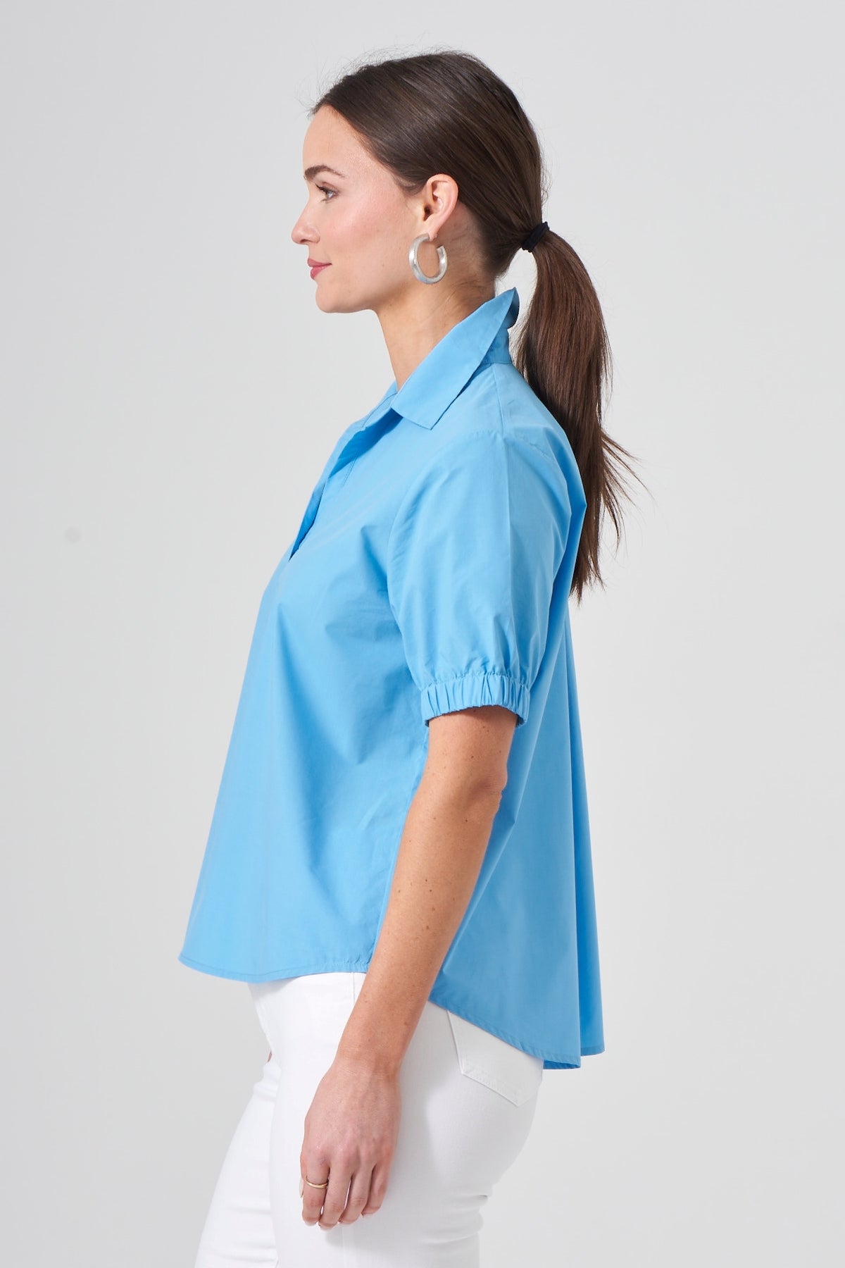 25" Short Sleeve Pullover with Elastic Cuff