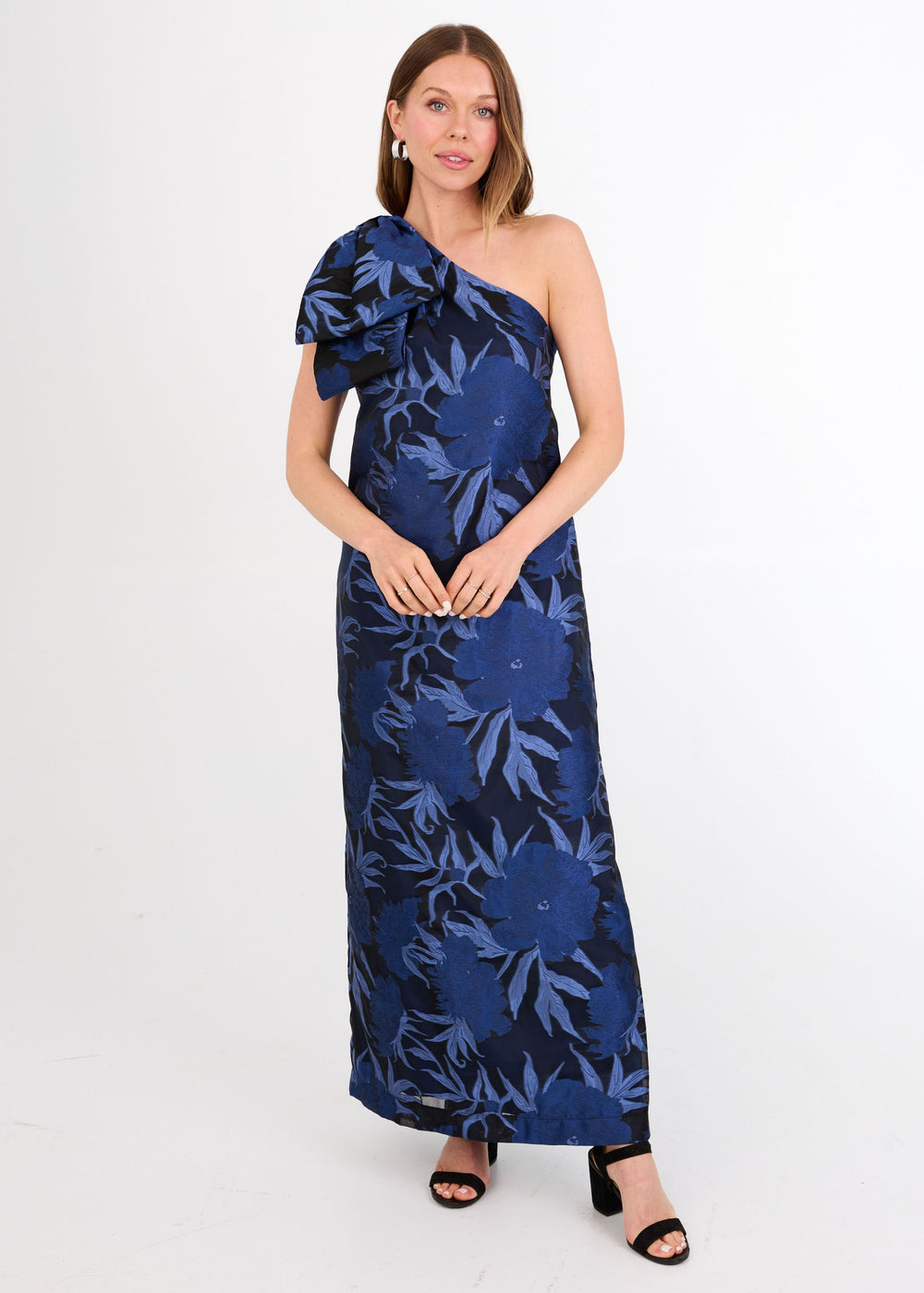 Cassie Gown Royal Blue Pansy Vine Organza XL / Blue
