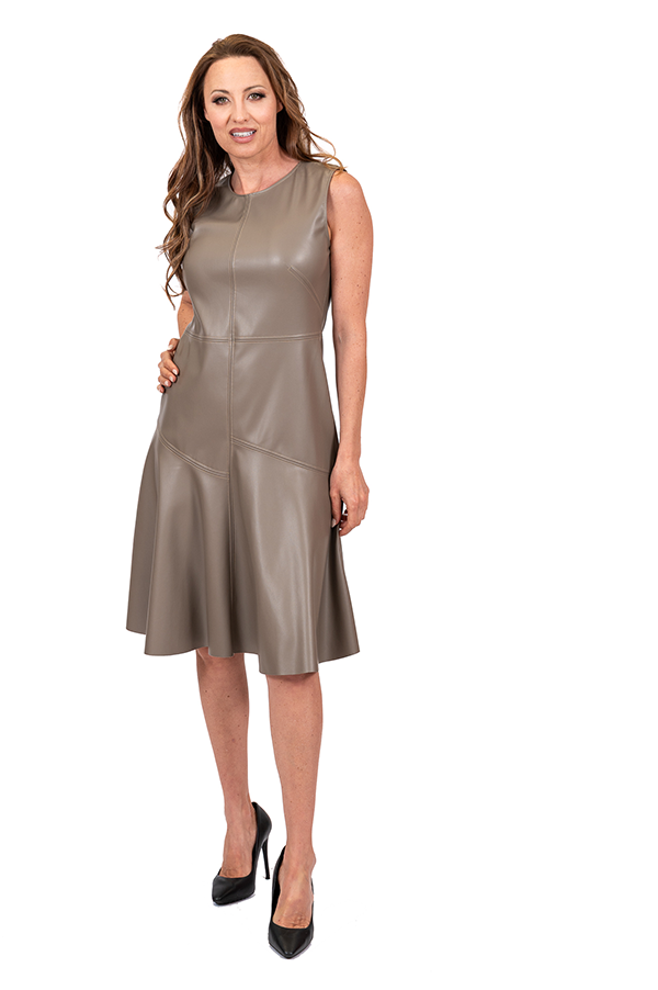 brown vegan leather dress – Ballin's LTD DROP_MAR26-RESTOCK Size:10 - Bust 36