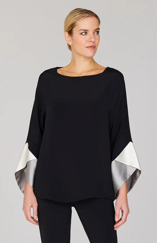 Shift Top with Contrast Cuff