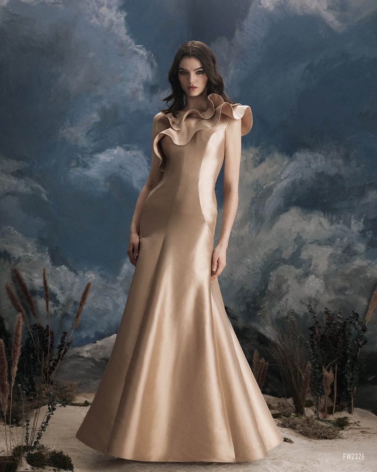 One-Shoulder Silk Wool Gown – Ballin's LTD
