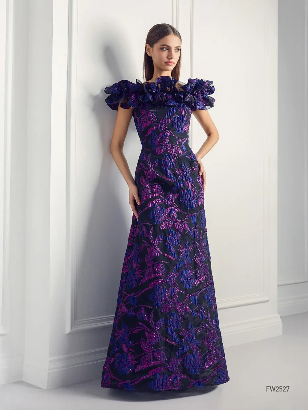 Offshoulder A-Line Ruffle Gown Ballin's LTD Offshoulder A-Line Ruffle Gown Ballin's LTD