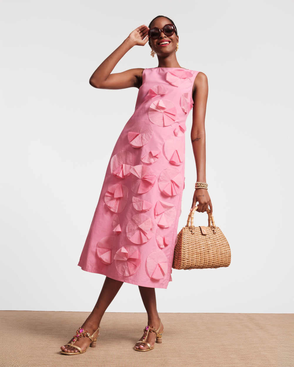 origami cocktail dress with Organza Flowers – Ballin's LTD Easy origami tutorial Color:Sky/Nude Pattern: Solid ASOS DESIGN Curve Bridesmaid Thin Straps
