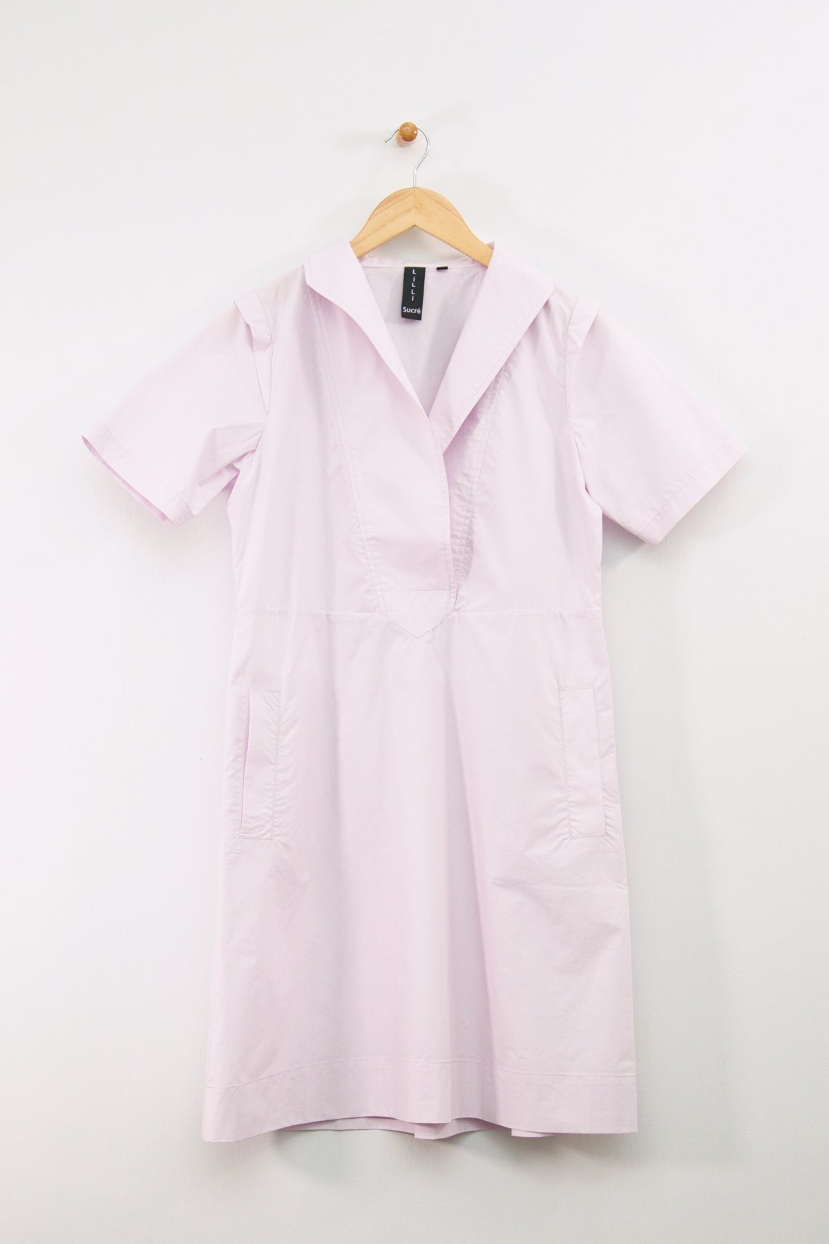 38" Short Sleeve Collared Pullover Dress