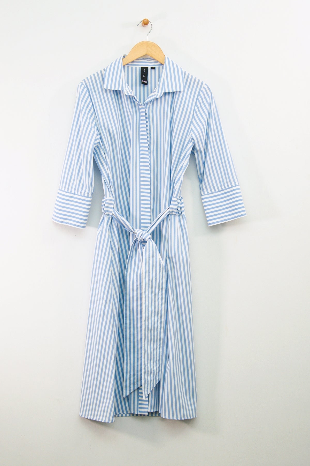 47" Striped Belted Dress