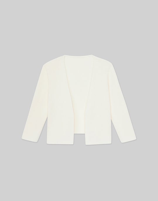Finespun Voile Open-Front Cropped Cardigan