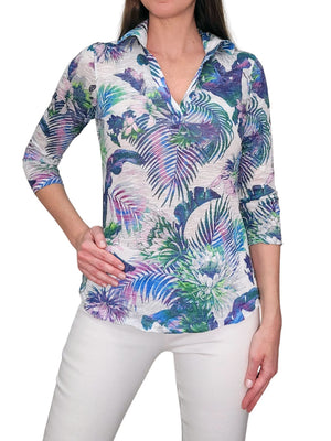 Crushed 3/4 Sleeve Polo