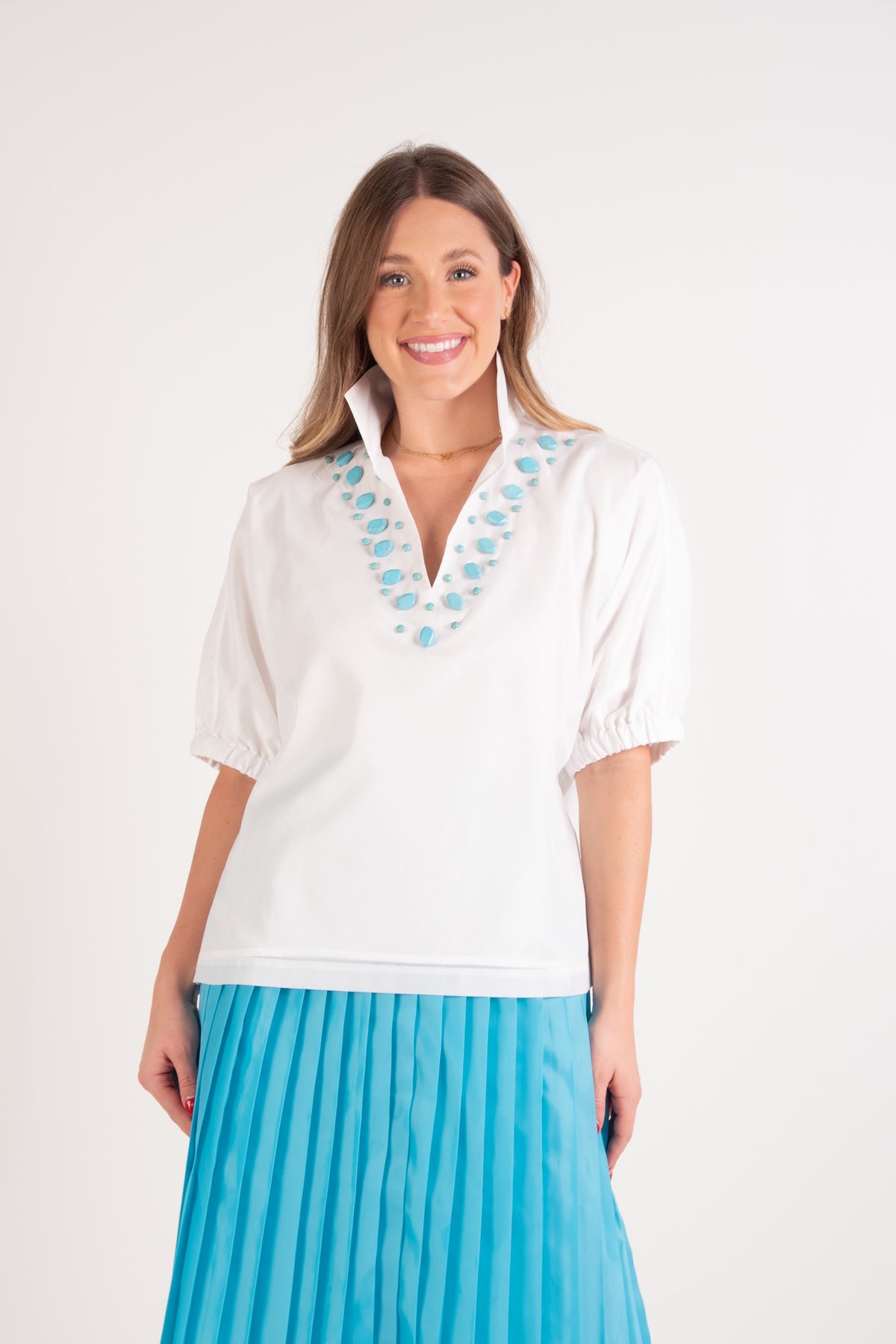 Poppy Top - White Taffeta