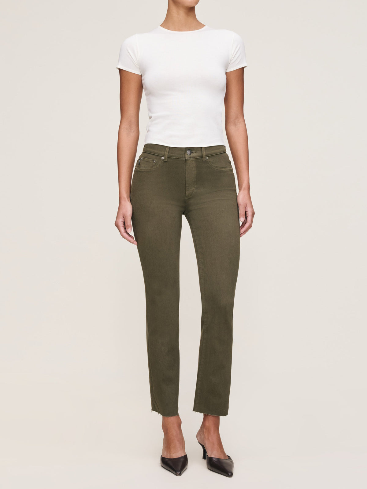 Mara Straight Mid Rise Instasculpt Ankle Jeans