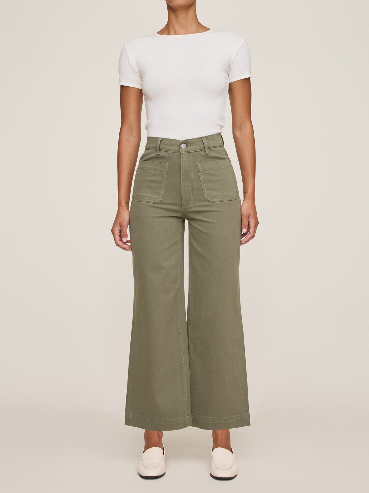 Hepburn Wide Leg High Rise Ankle Pants