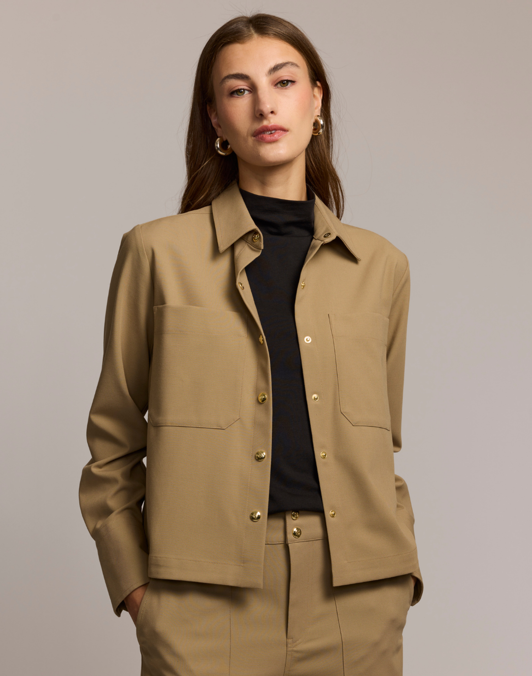 Astrid Long Sleeve Traveler's Twill Shirt Jacket – Ballin's LTD