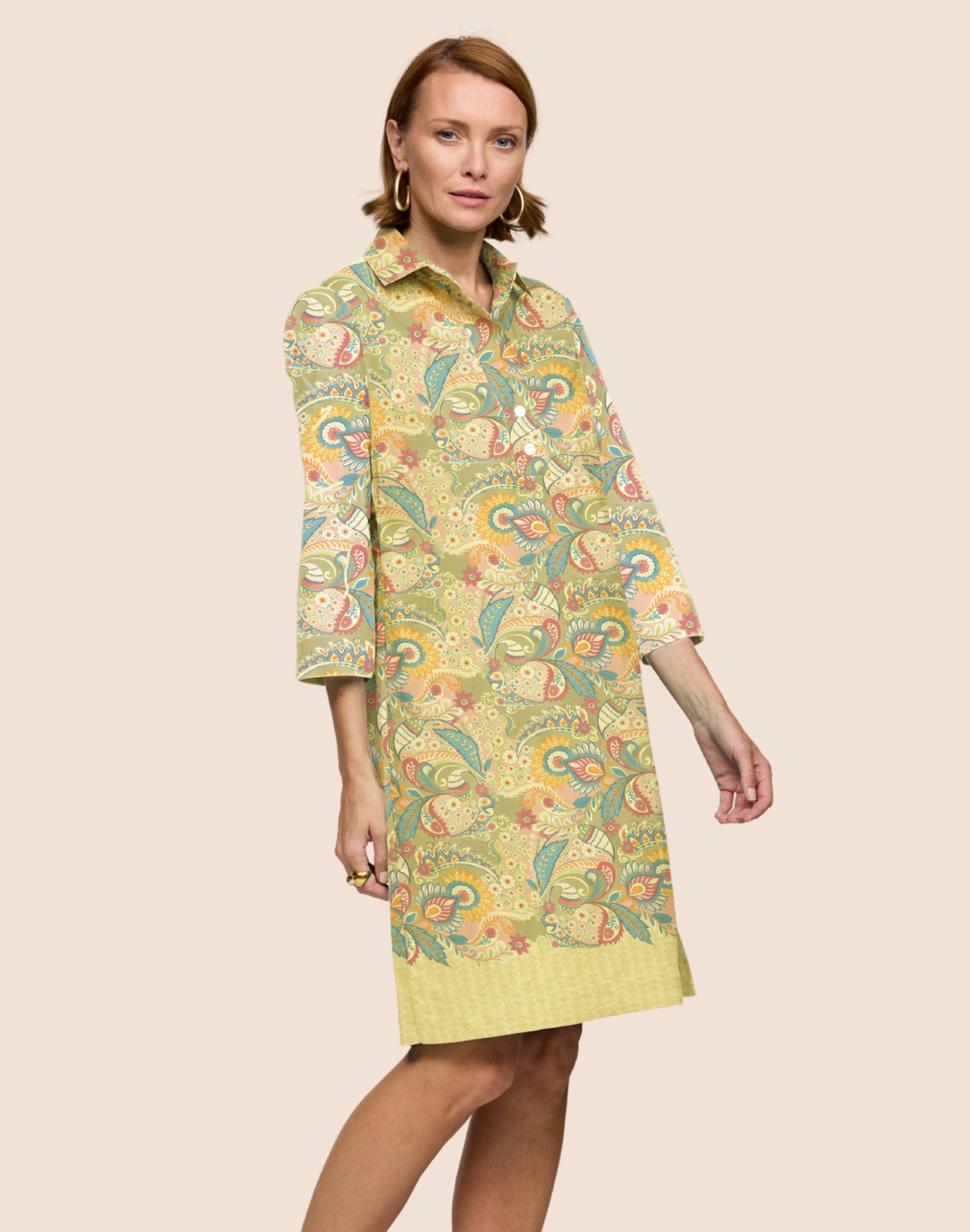 Charlotte 3/4 Sleeve Festive Paisley Dress