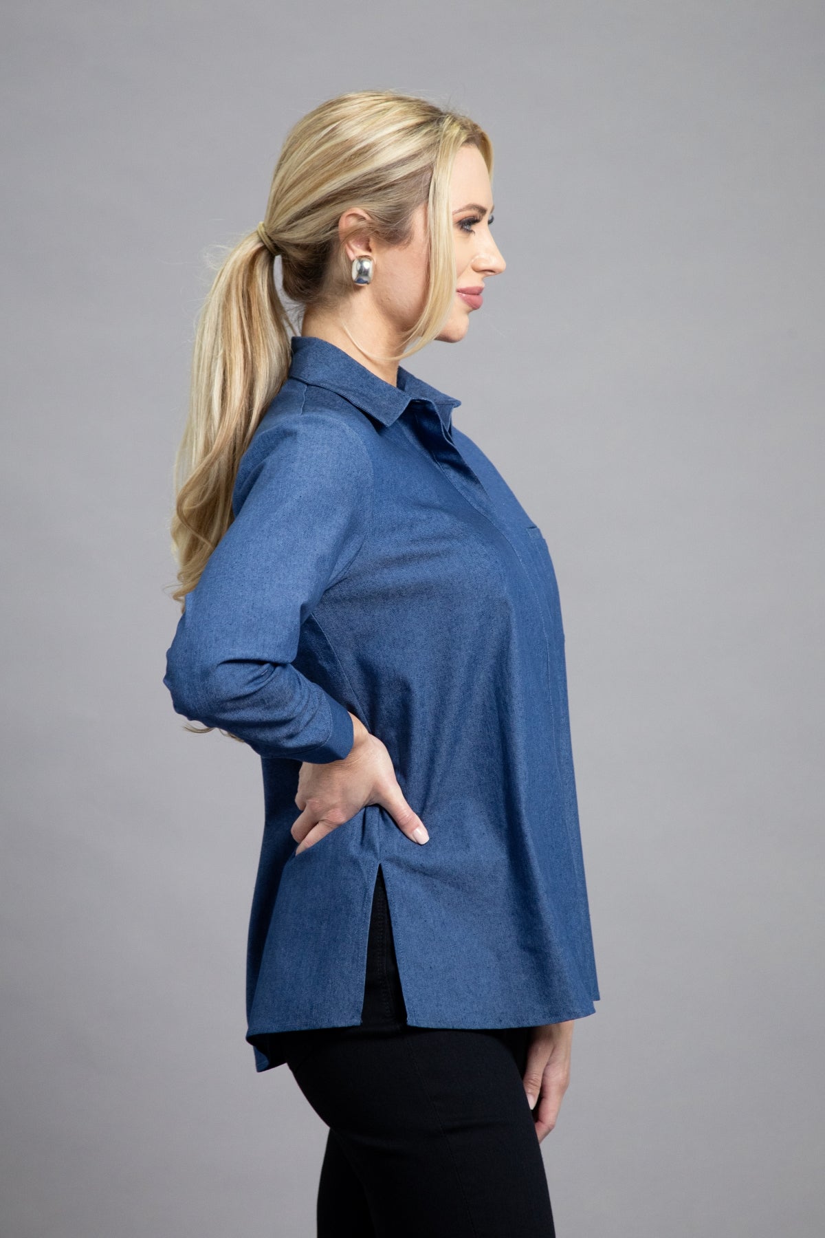 Long Sleeve Classic Denim Shirt Lilli Sucré