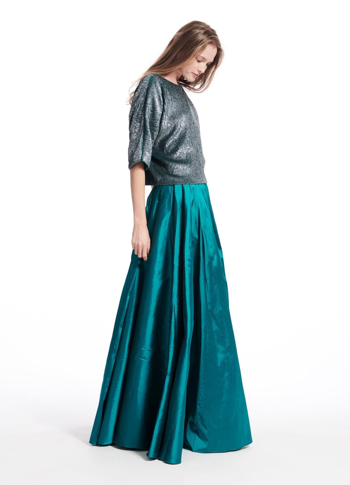 Sequin Blouson with Dolman Sleeves