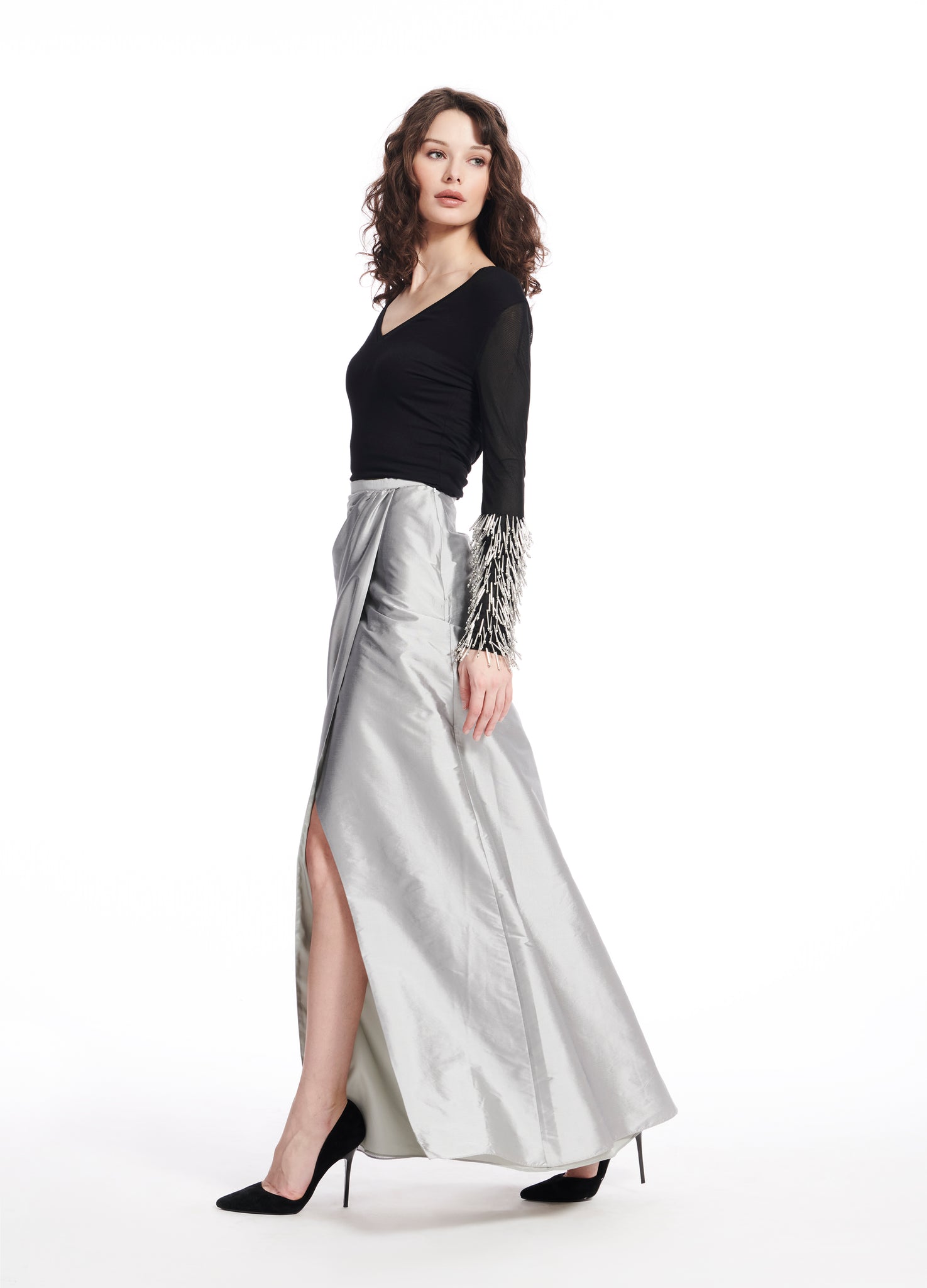 Long evening taffeta skirts best sale