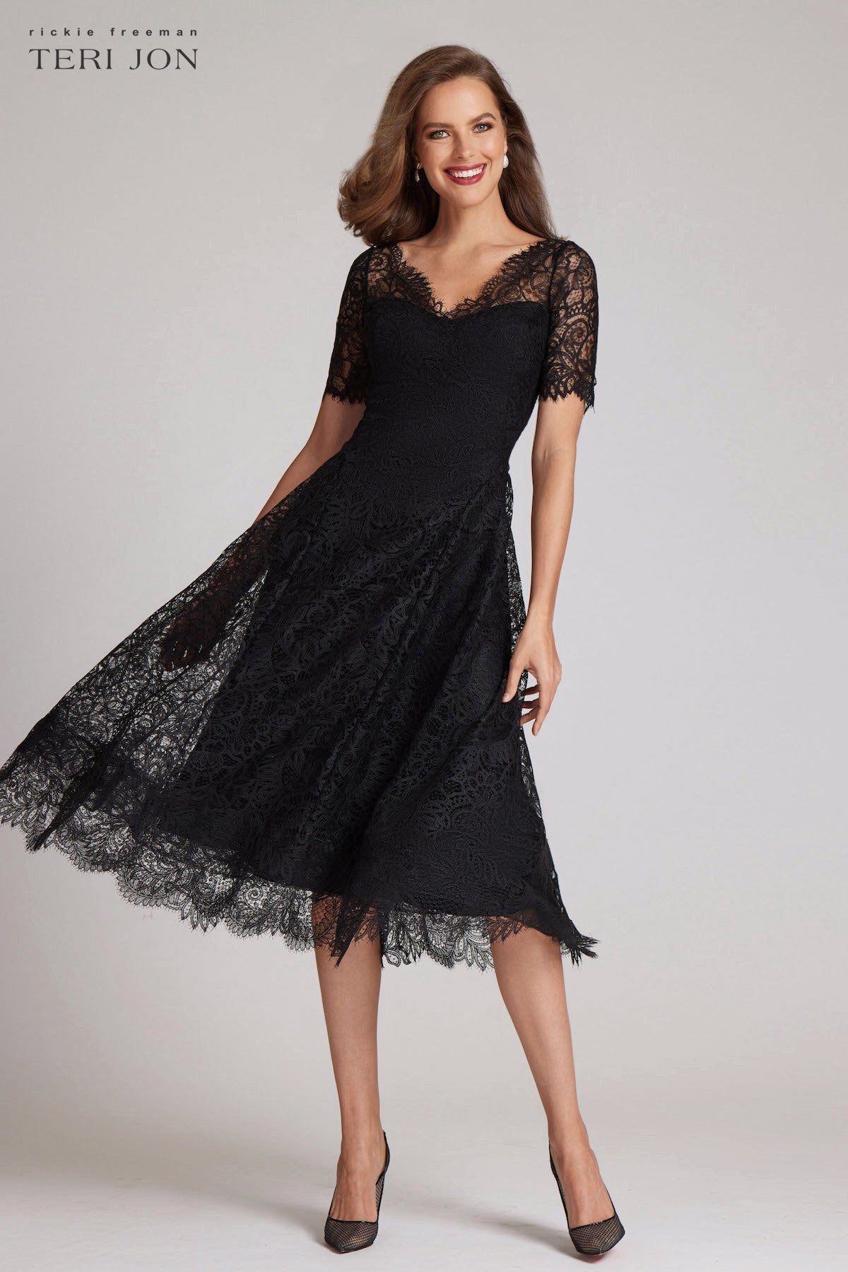 Metallic Lace Flare Dress Metallic Lace Flare Dress