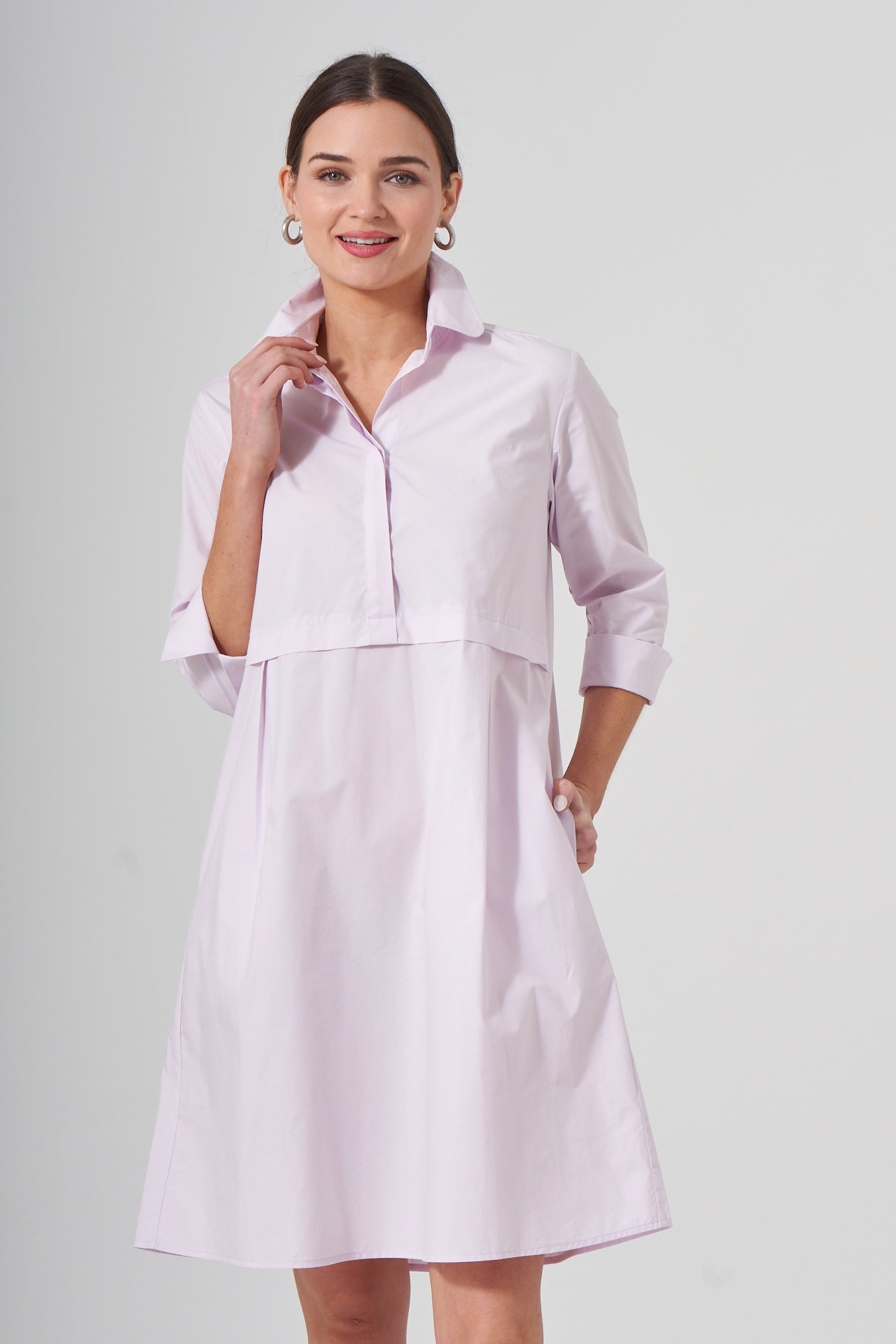 LONG SLEEVE SHIRT COLLAR MAXI DRESS – Vicky and Lucas