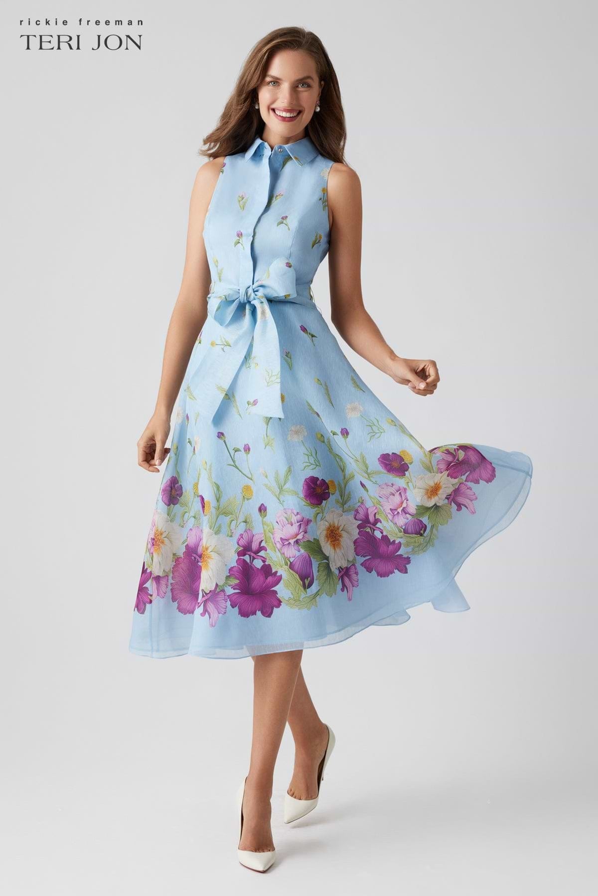 Silk And Linen Sleeveless Shirt Waist Dress