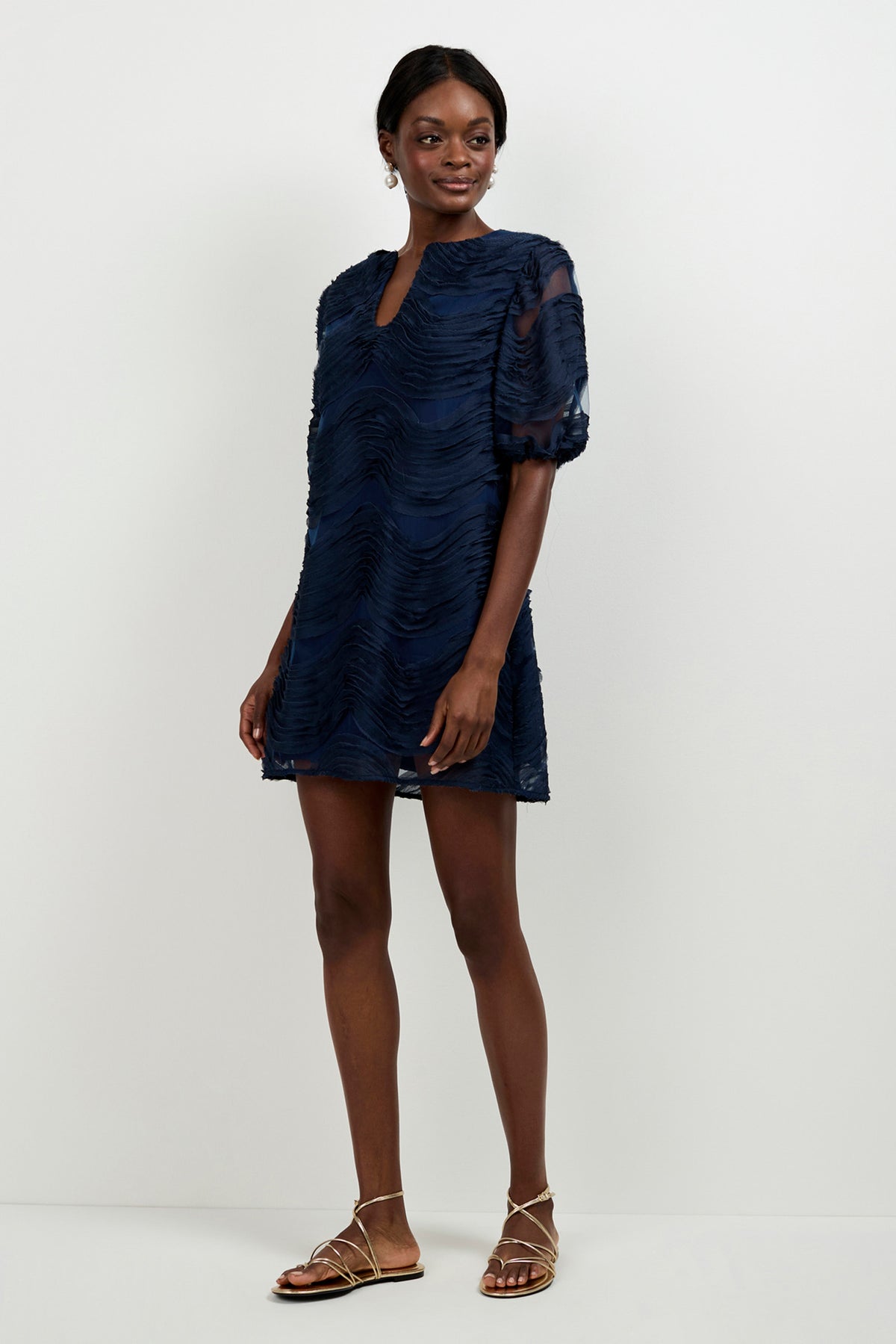 Trina Turk Women's Torchino Organza Mini Dress in Ink size 4
