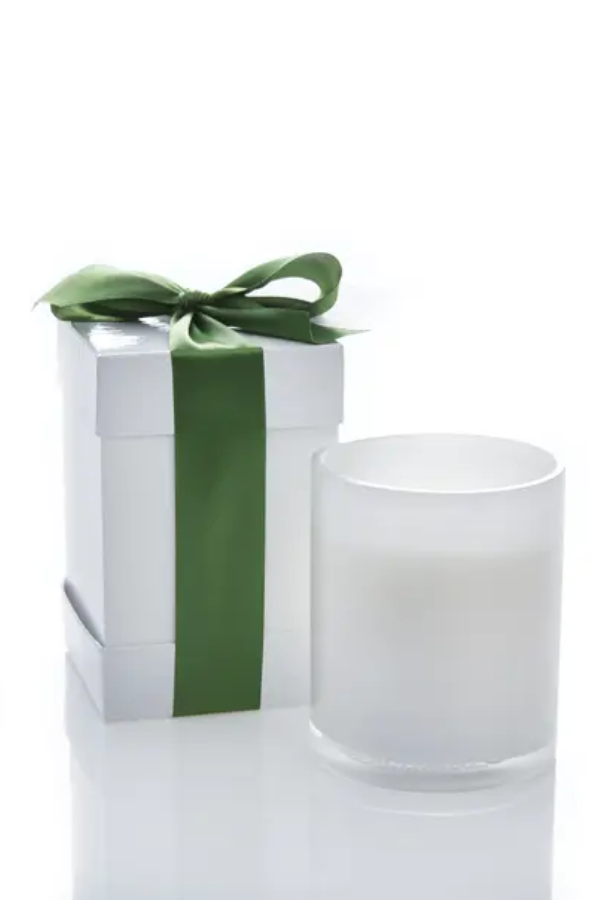 2-Wick White Glass Candle