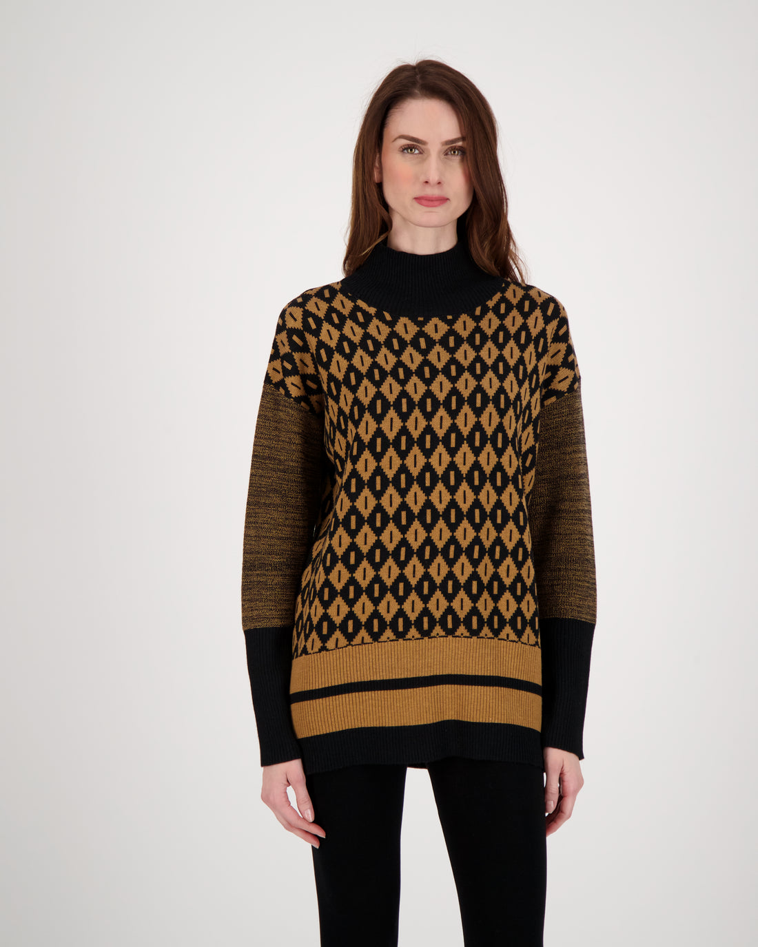 Camille Intarsia Knit Turtleneck Sweater