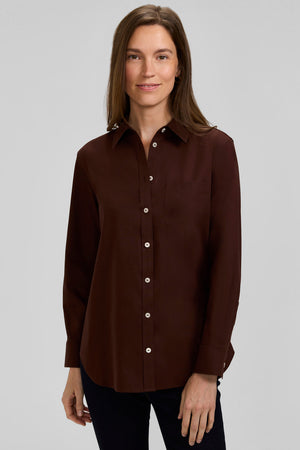 Boyfriend No Iron Pinpoint Long Sleeve Tunic