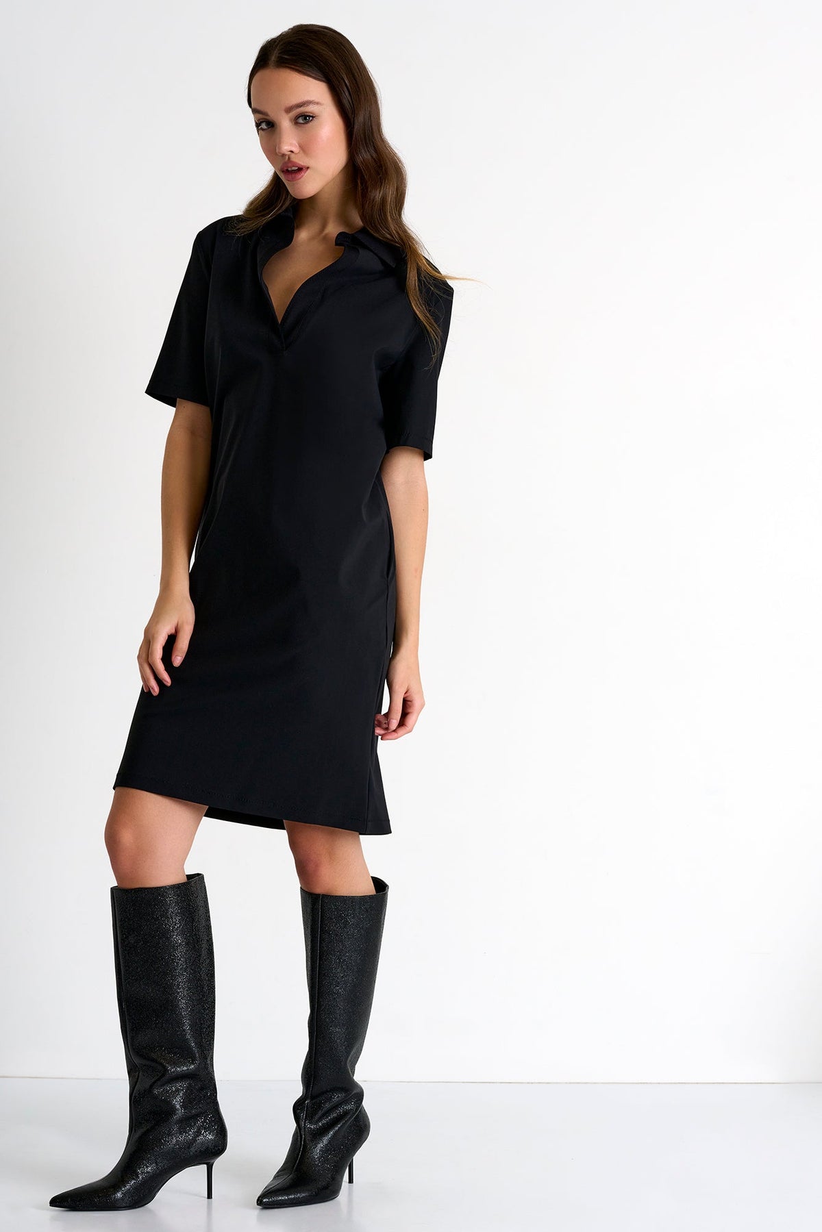 Short Sleeve Lycra Polo Dress