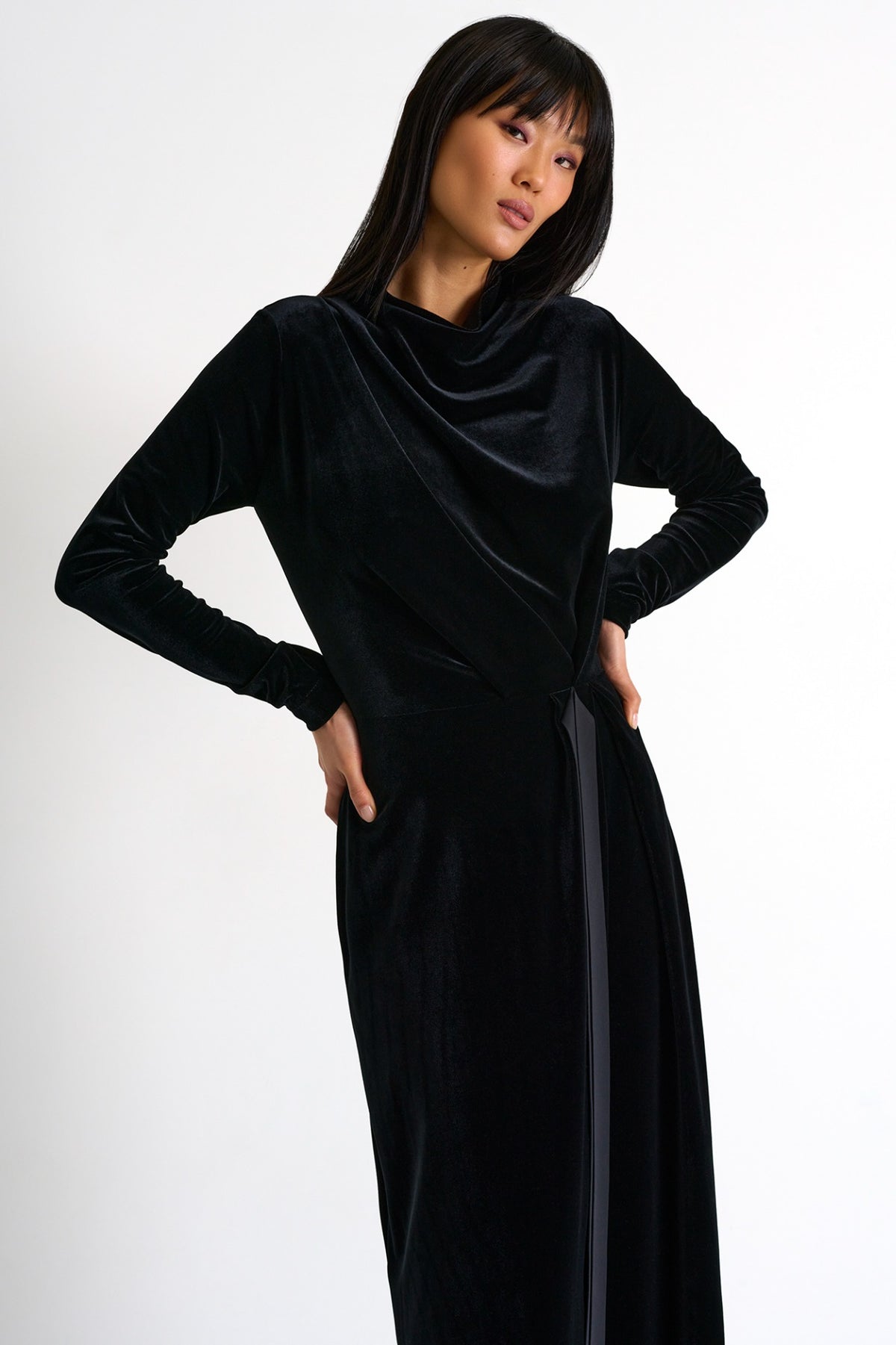 Elegant maxi velvet dress