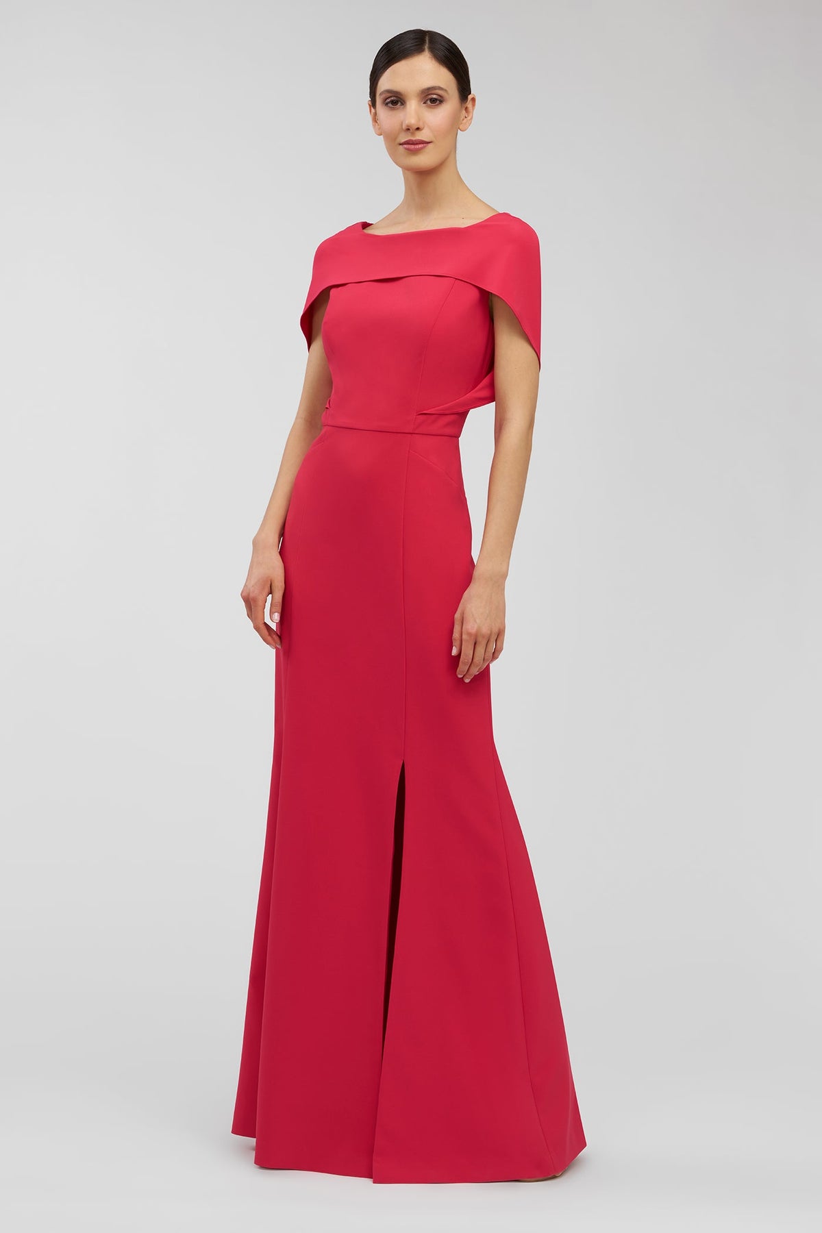 capelet formal dress Jovani 39957 Fitted Long Beaded Cape balanced profile Kay Unger Women's Tamara Capelet