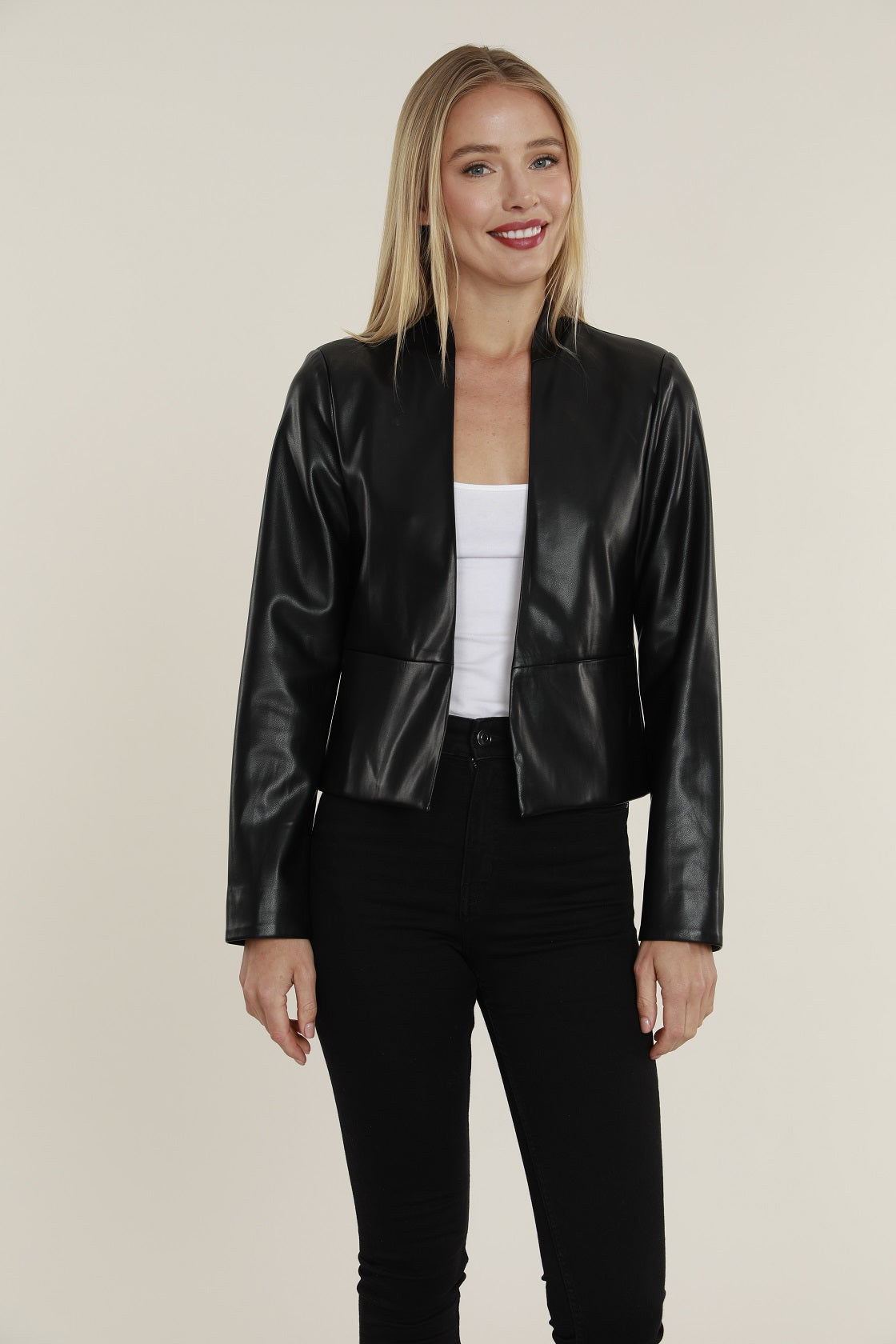 Tailored Faux Leather Jacket