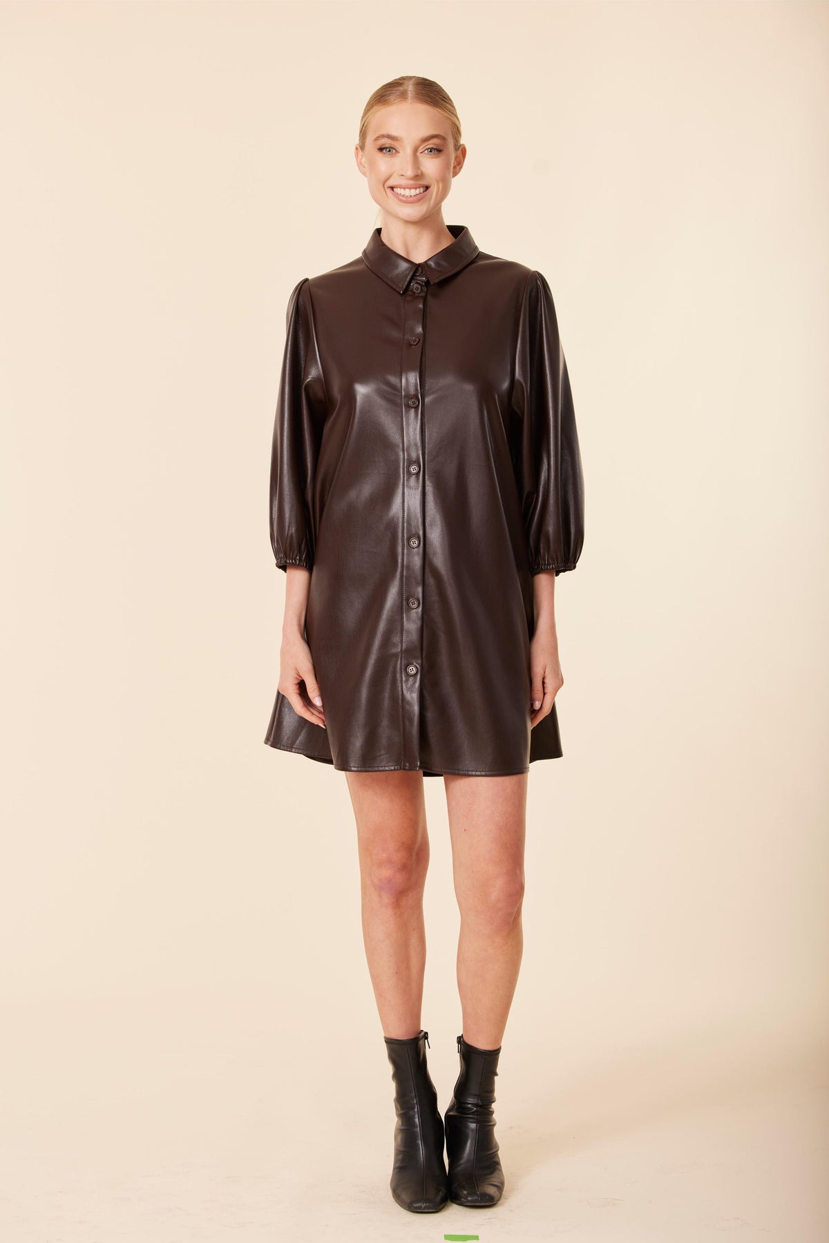 Vegan Leather Exaggerated Sleeve Dress / Tunic Ballin's LTD Vegan Leather Exaggerated Sleeve Dress / Tunic Ballin's LTD