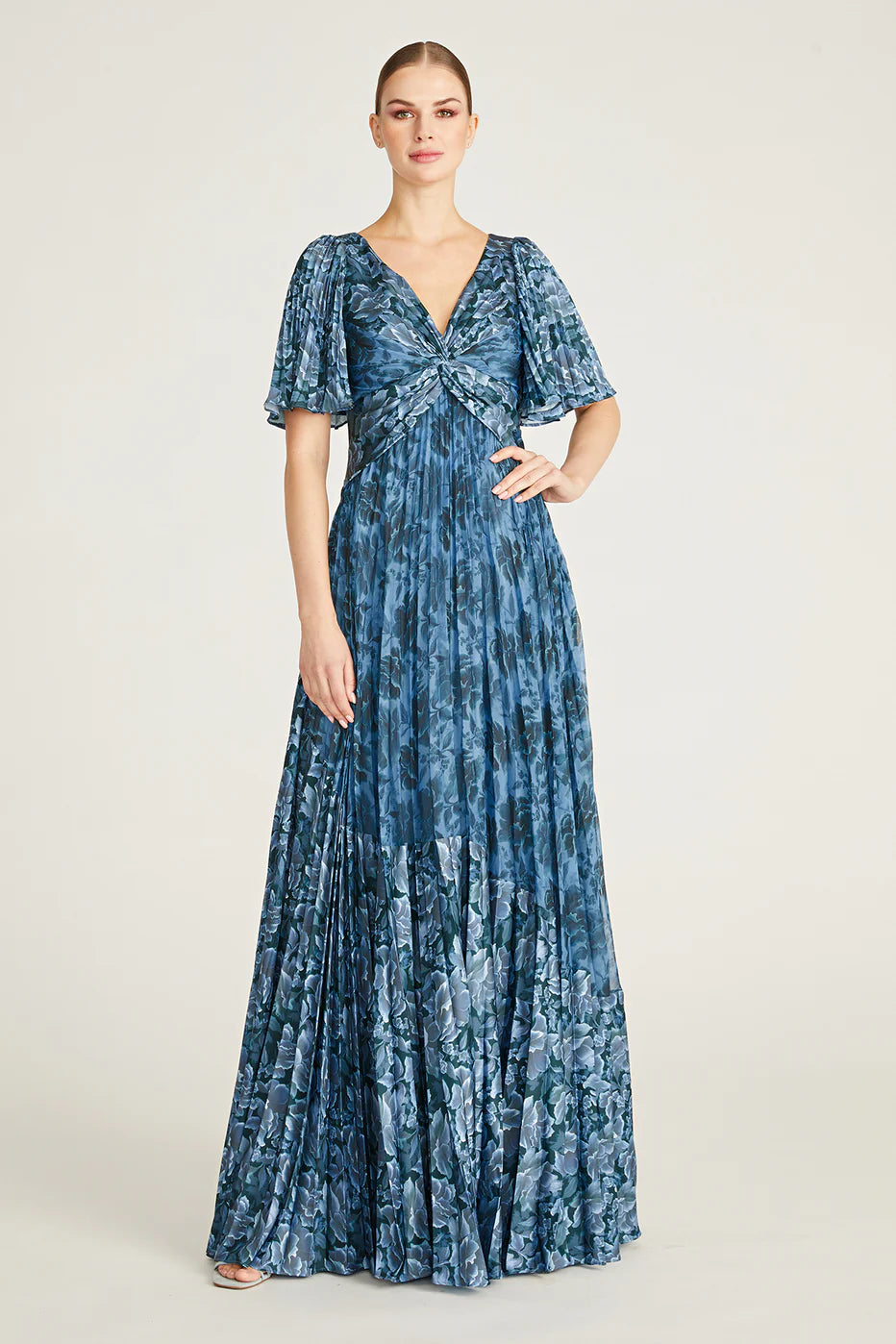 Mabella Pleated A-line Gown