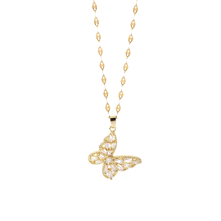 Baguette Butterfly Necklace