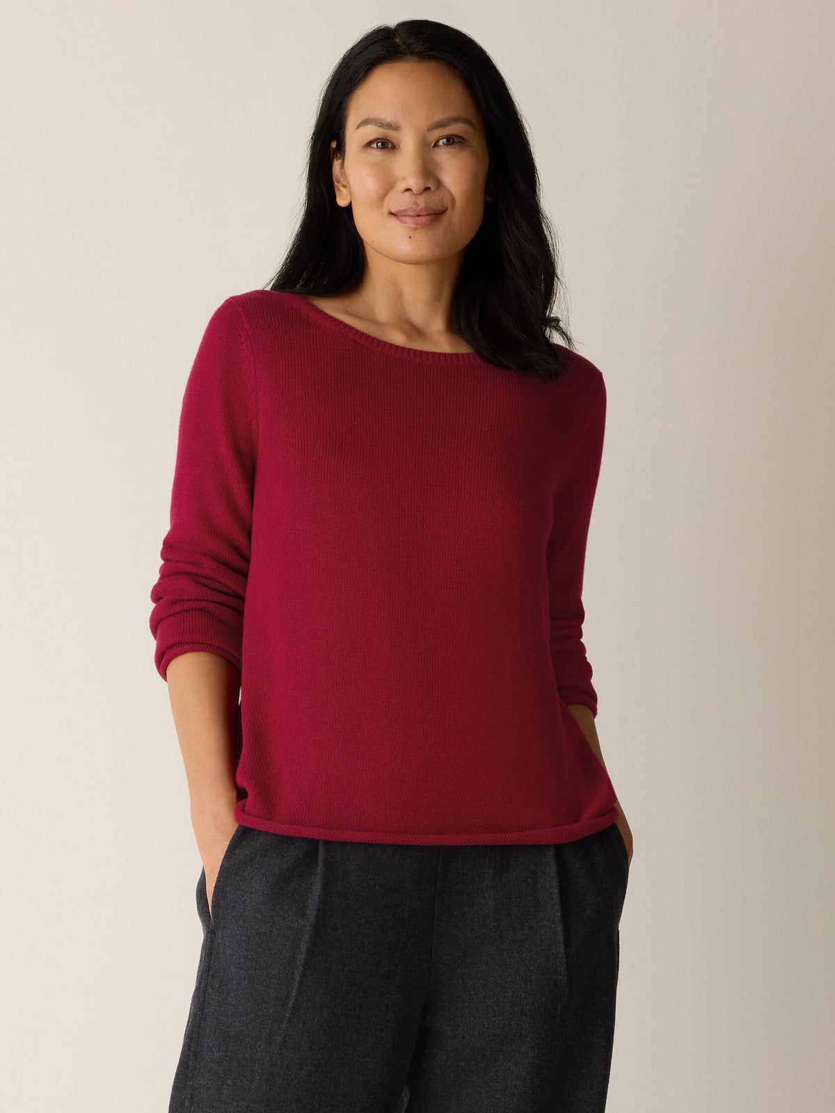 Peruvian Cotton Blend Bateau Neck Top