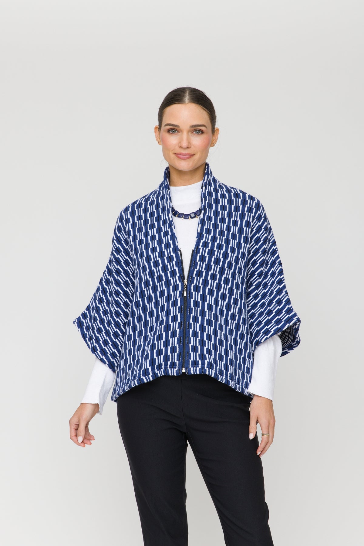 25" Swan Neck Jacqurd Poncho