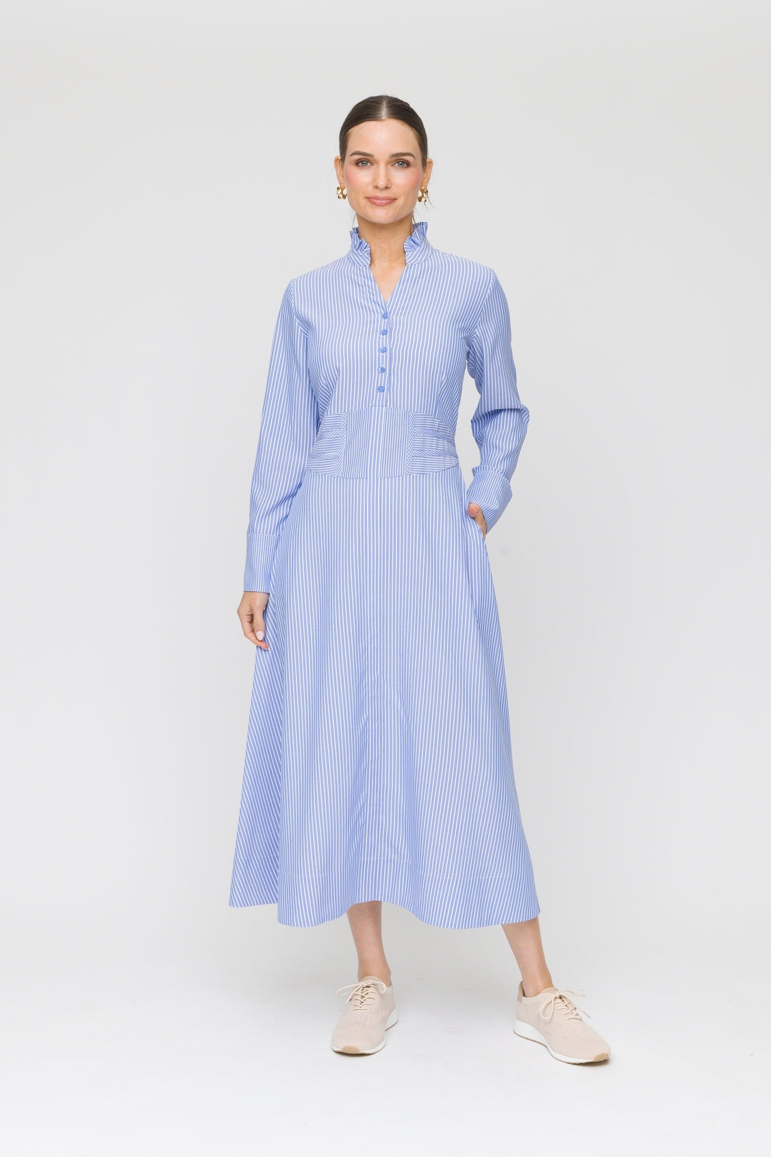52" Mandarin Collar Shirtdress