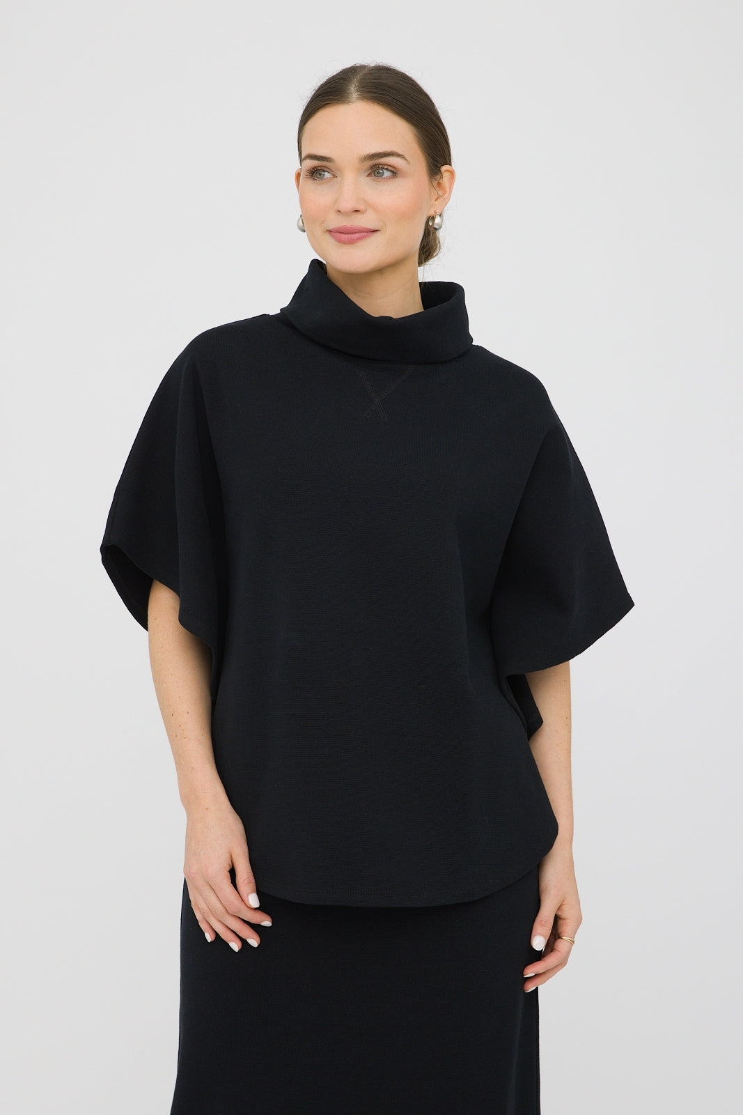 28" Slit Turtleneck Poncho