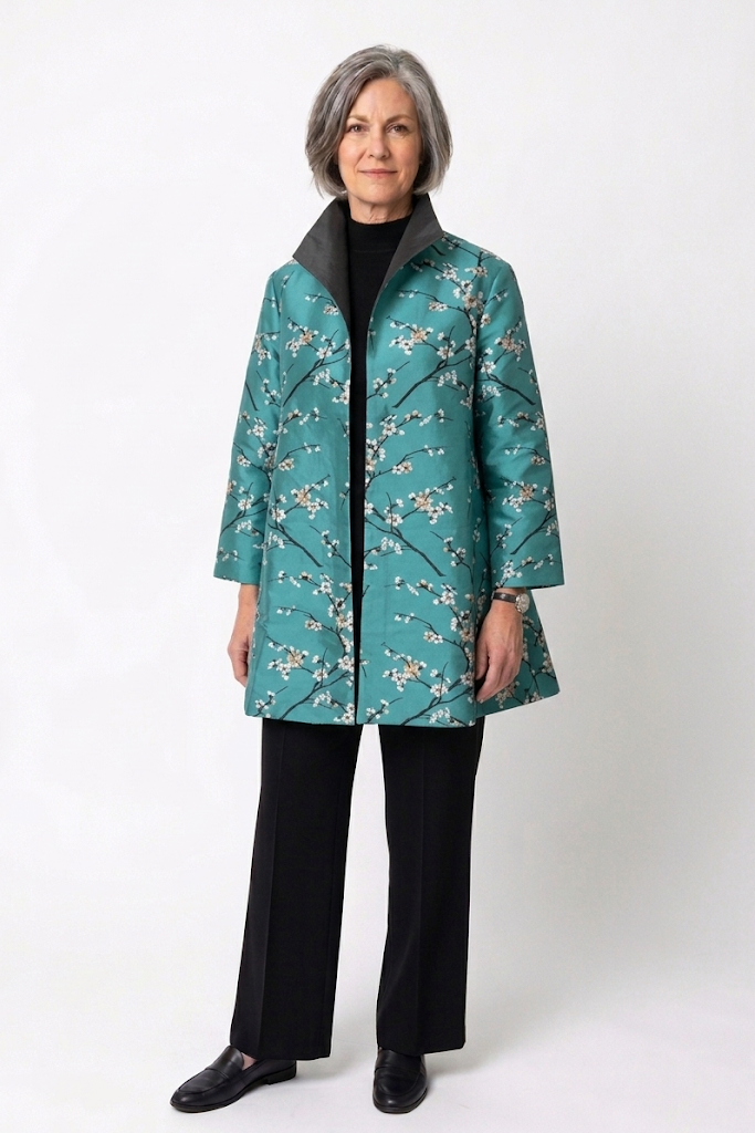 Swing Style Cherry Blossom Jacket