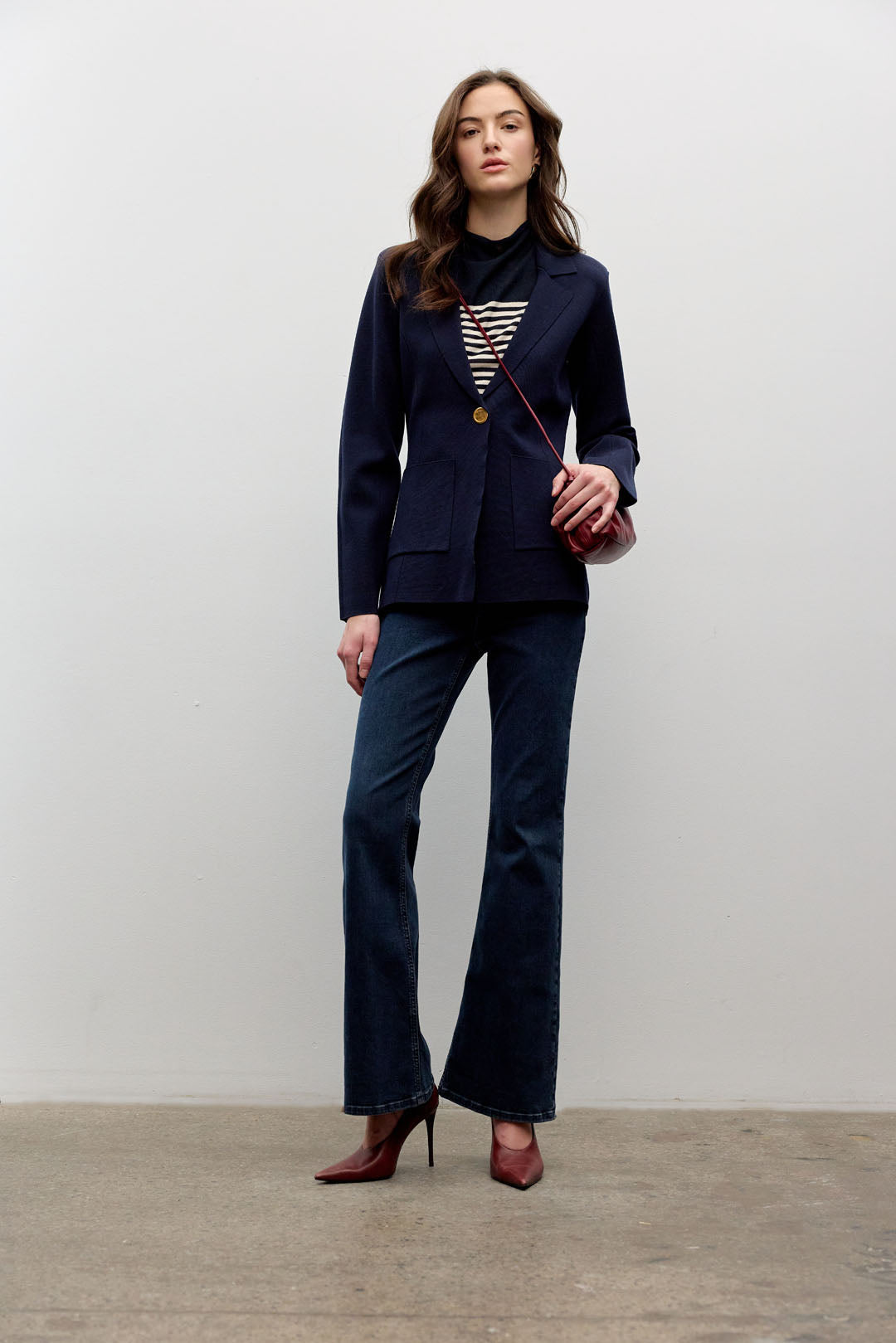 Knitted One Button Jacket
