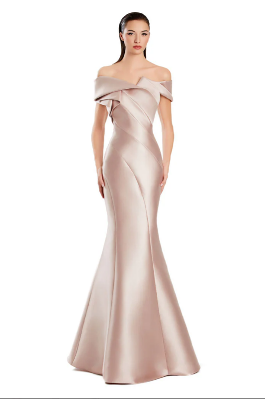 Draped Collar Gown