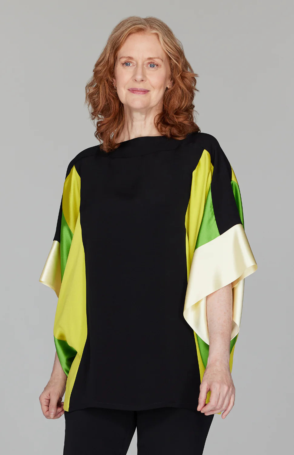Silk Tunic with Contrast Sleeves