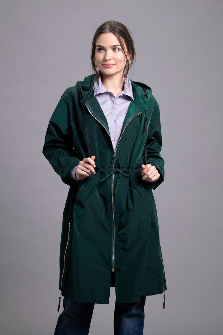 33" Hooded Straight Rain Coat