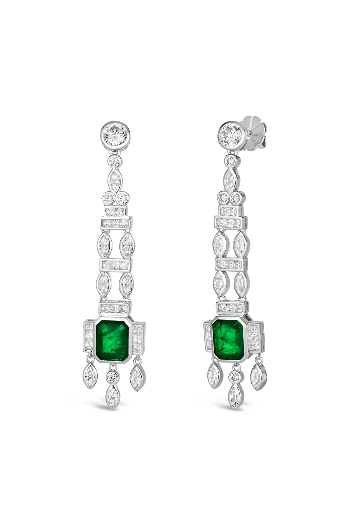 Onassis 6 Carat Emerald Drop Earrings