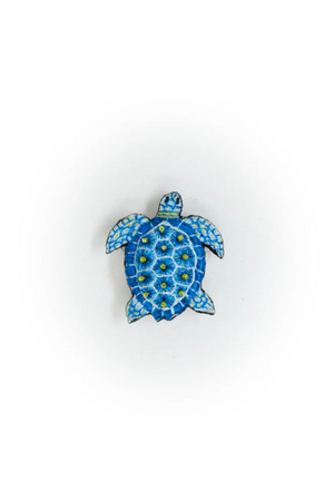 Blue Sea Turtle Brooch Pin