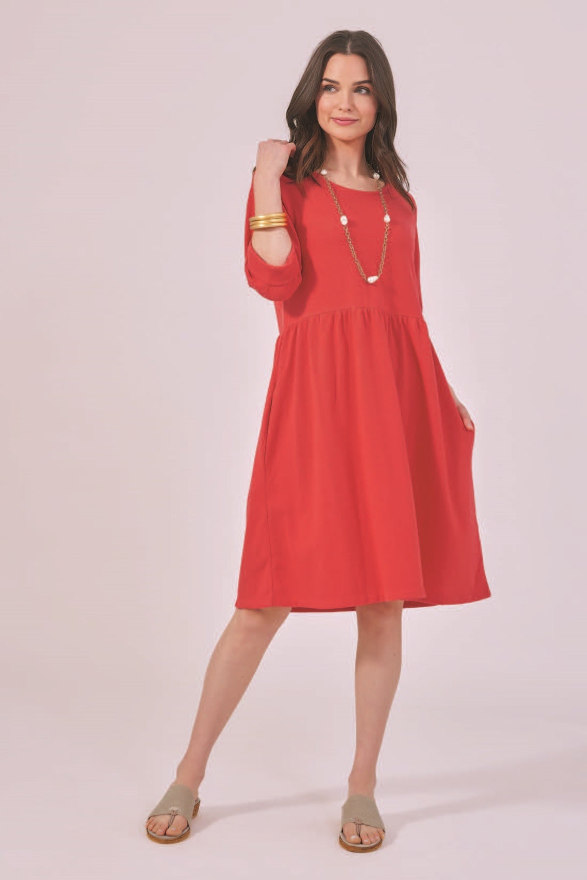 40 Sleeve Empire Waist Dress - Ballin's LTD White / 1 (S) 40 Sleeve Empire Waist Dress - Ballin's LTD White / 1 (S)