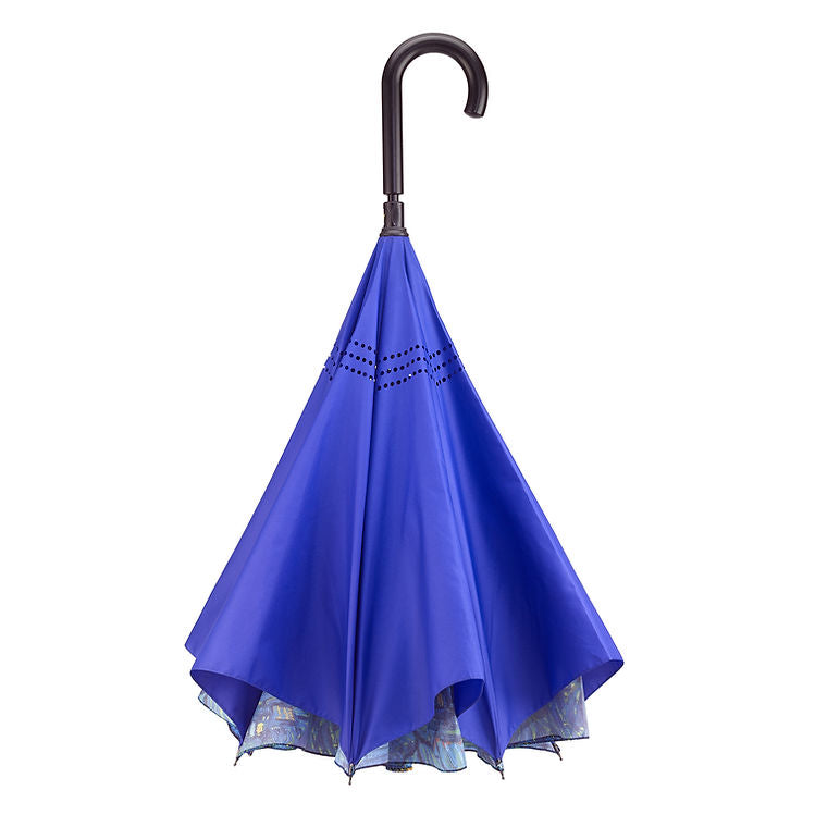 Starry Night Stick Reverse Close Umbrella