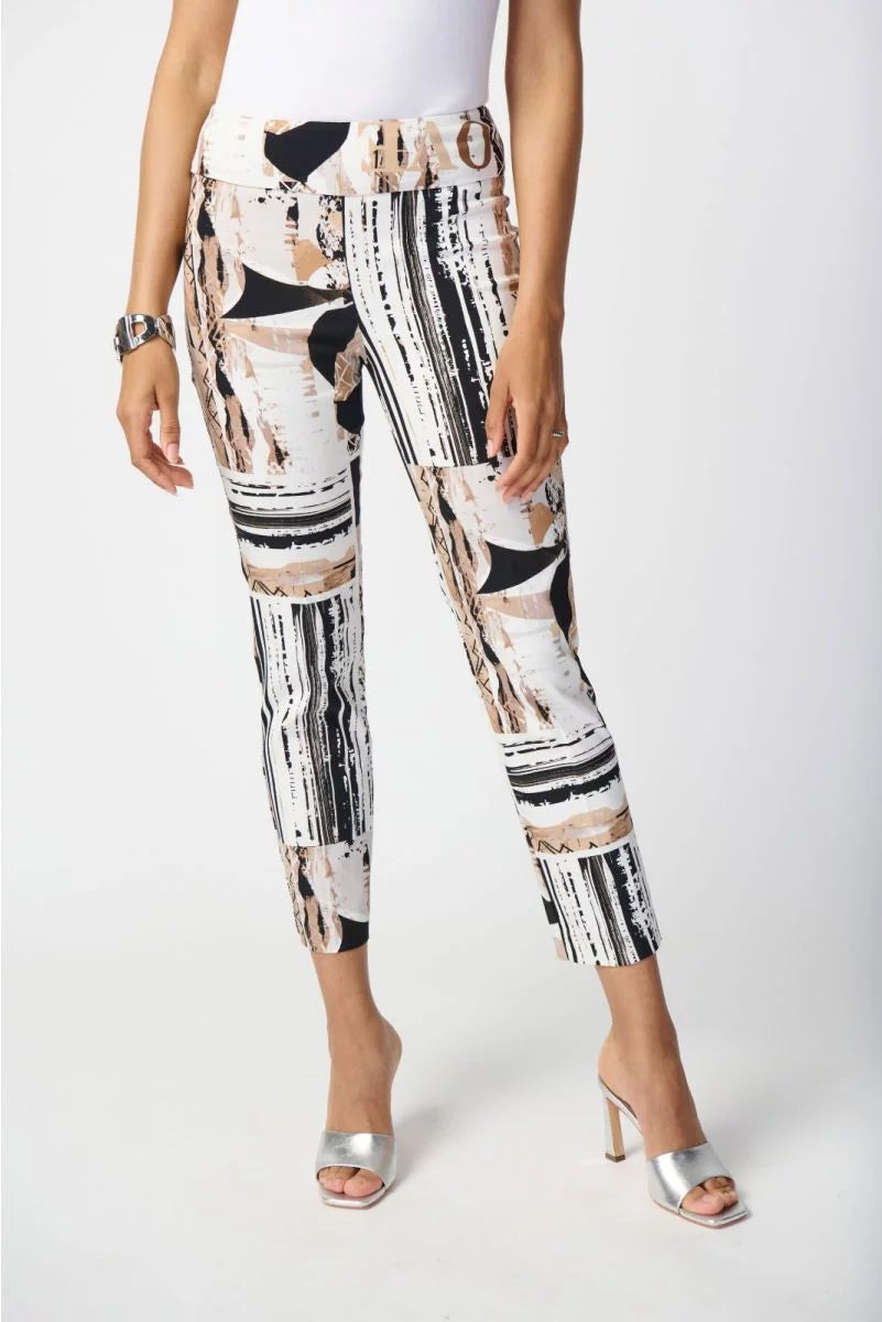 Patchwork Print Cropped Pant