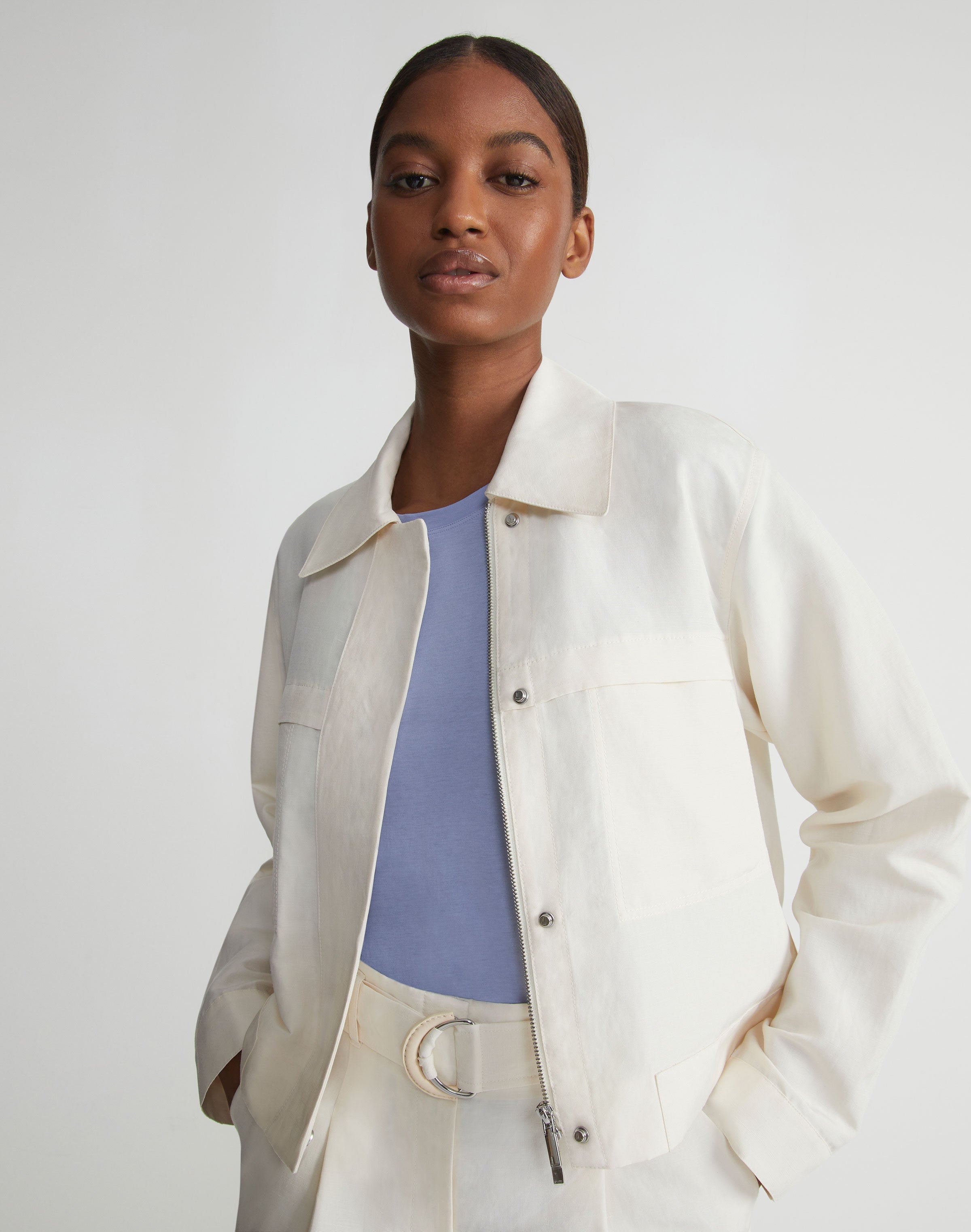 Cullin Linen Bomber Jacket by Johnny Bigg Online | THE ICONIC | Australia